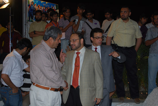 Dr Hasan Sohaib Murad and Mian Munir snapped during the ceremony